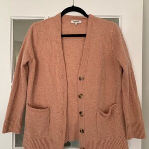 Madewell salmon pink 100% merino wool Cardigan Sweater